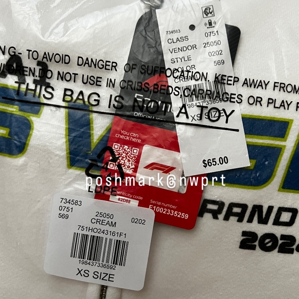 PACSUN 🏁 F1 Las Vegas Hoodie 2024 Sweatshirt Off White Formula One 1 Racing XS - Picture 5 of 14